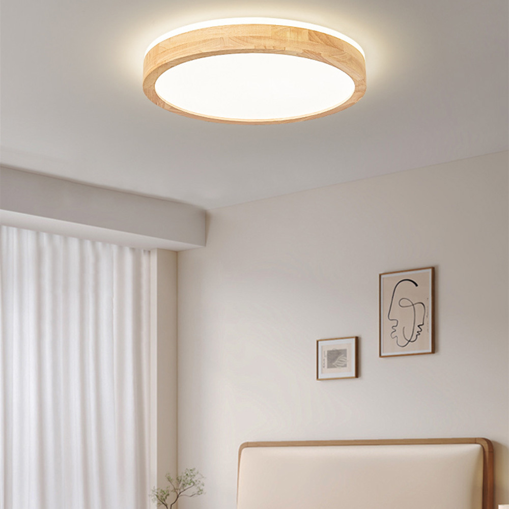 Simple Wood LED Ceiling Lights For Bedroom 