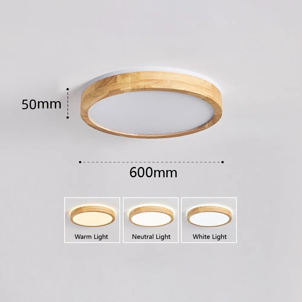 Simple Wood LED Ceiling Lights For Bedroom 