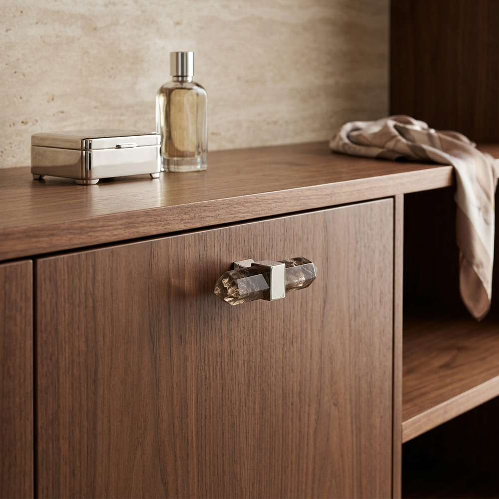 Nordic Natural Crystal Hexagonal Stone Drawer Pull