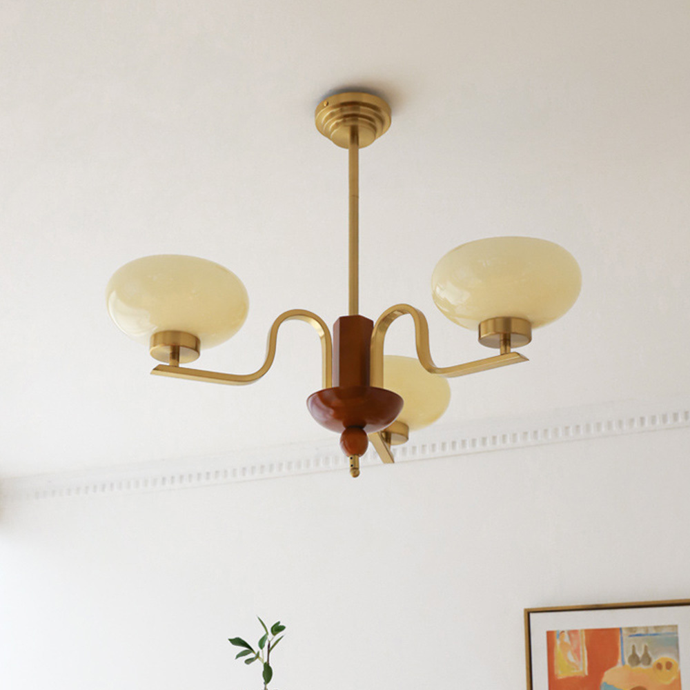 [Copy]Medieval Ball Glass Iron Brown Living Room Chandelier