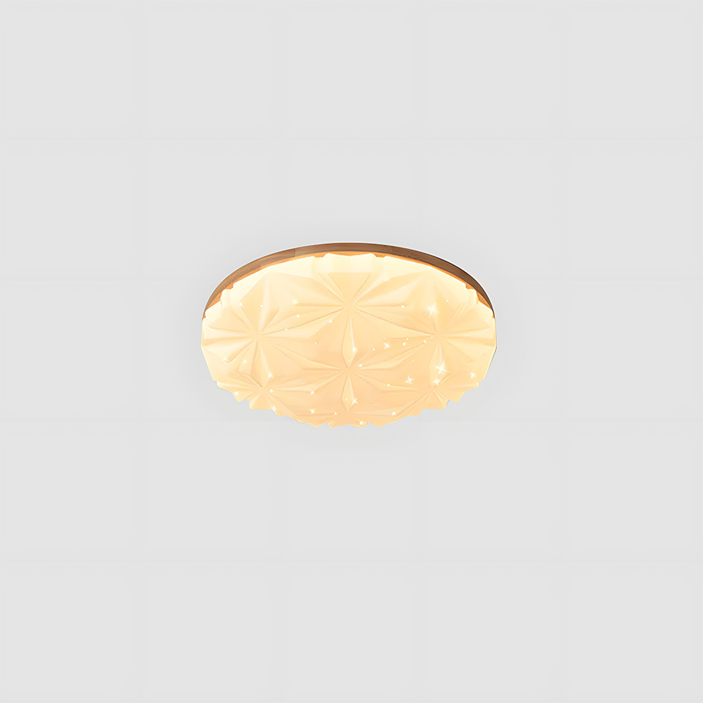 Creamy White Wood Led Living Room Ceiling Light-9