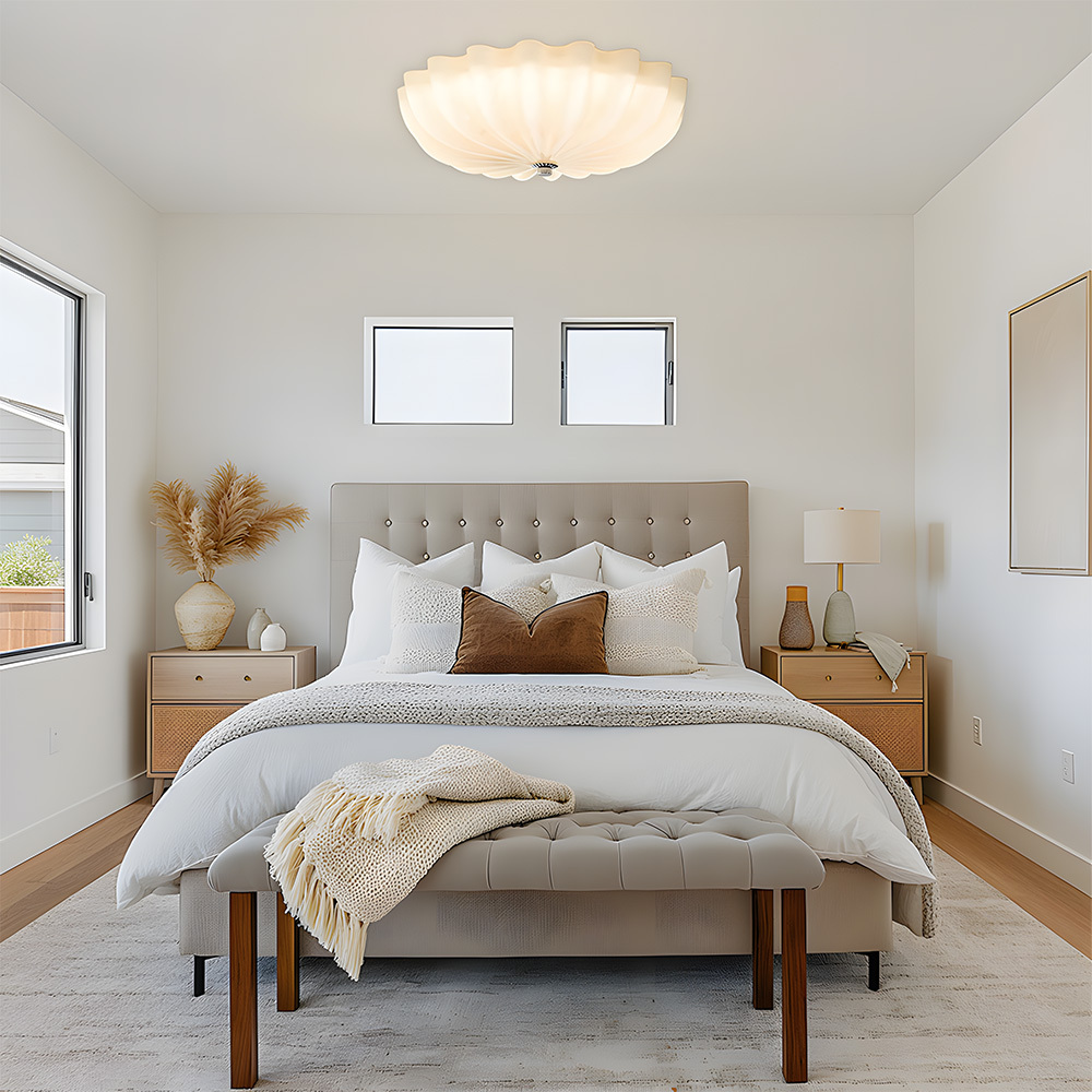 French Style Bauhaus Glass Led Living Room Ceiling Light-4