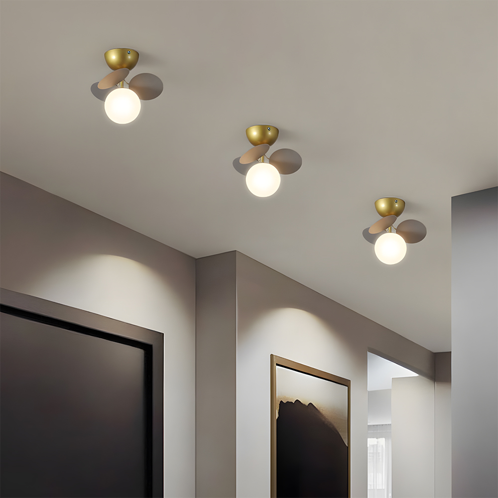 Modern Spherical Shape Glass Flush Ceiling Light Chandelier for Living Room