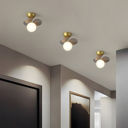 Modern Spherical Shape Glass Flush Ceiling Light Chandelier for Living Room