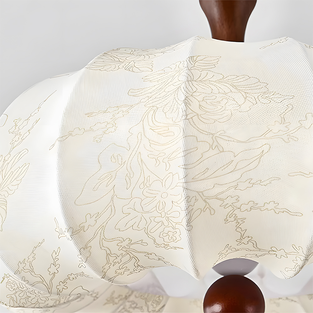 Contemporary Scandinavian Style White Fabric Flush Ceiling Light