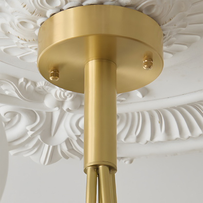 Contemporary Elegant Glass Walnut Branch Multi-Light Chandelier