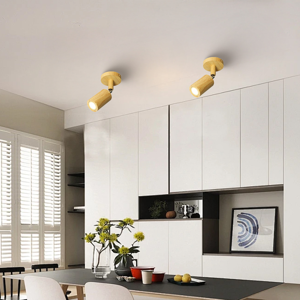 Japanese Minimalist Solid Wood Spotlight for TV Accent Wall