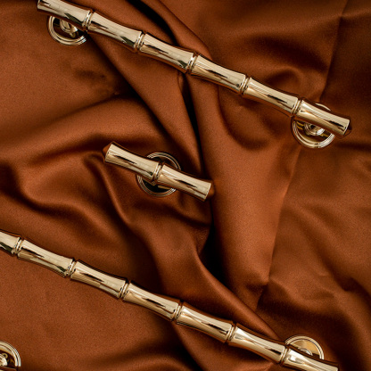 Light French Bamboo Polished Brass Drawer Pulls