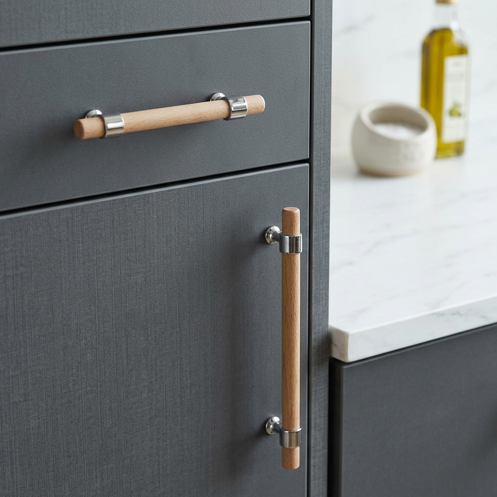 Modern Walnut Wood Decorative Drawer Pulls