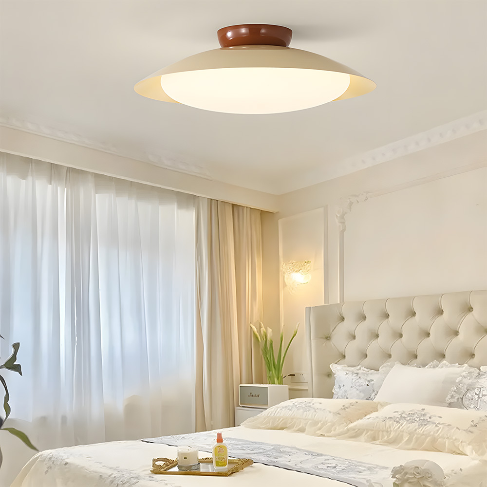 Nordic Creamy Iron LED Bedroom Ceiling Lights