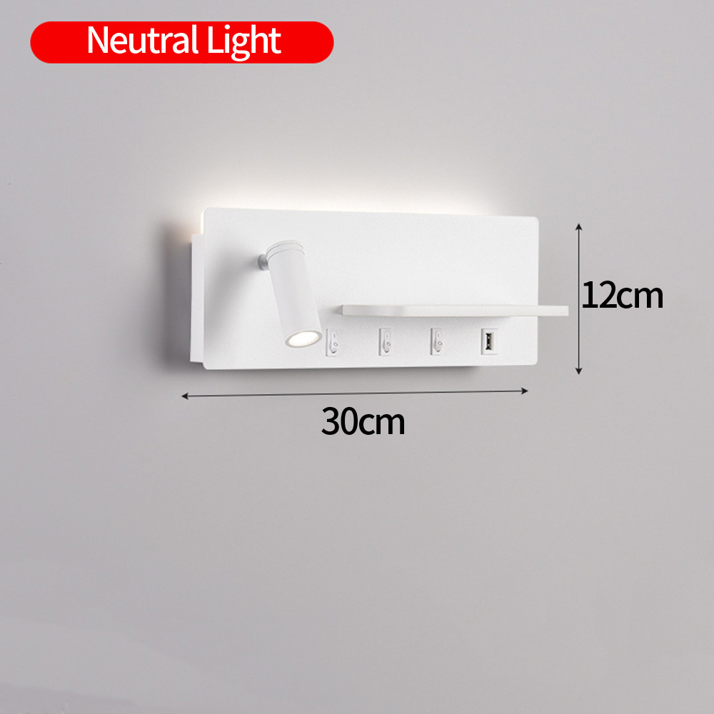 Simple LED Wall Sconce Rotable Spotlight Bedside Wall Light