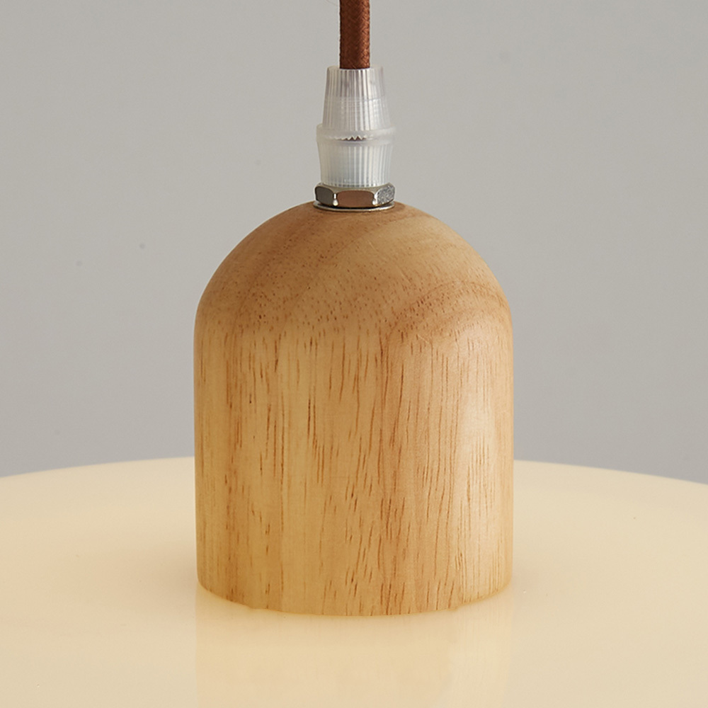 Bauhaus Glass Wood Pendant Lights For Dining Room