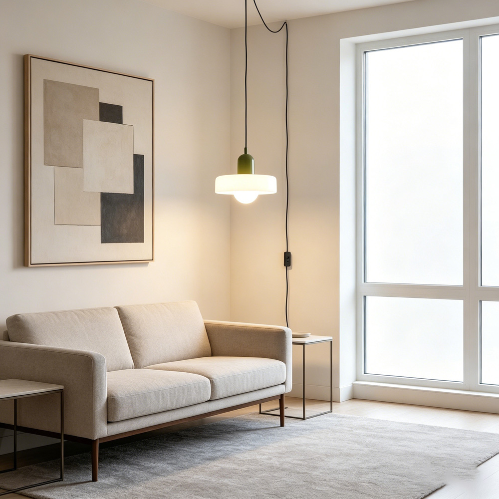 Bauhaus Stained Glass Pendant Light