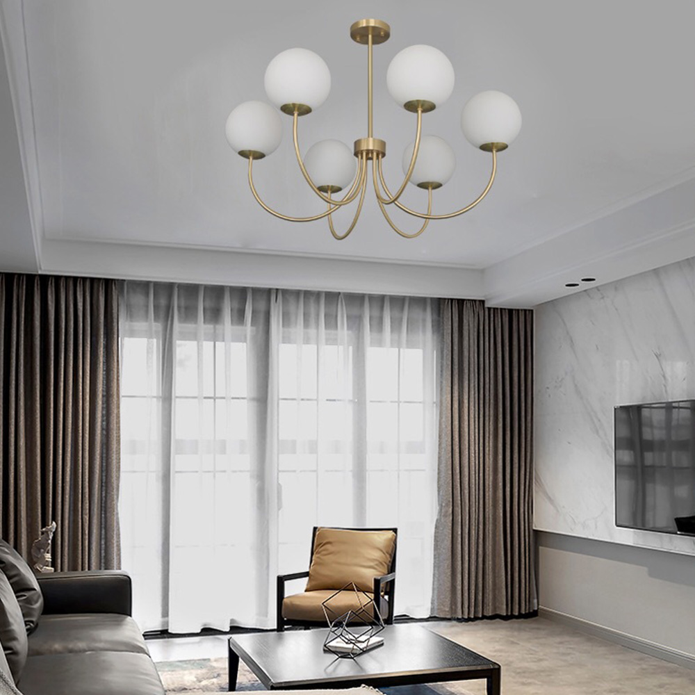 Bubb White Glass Marshmallow Chandelier