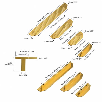 Modern Gold Aluminum Alloy Drawer Pulls for Kitchen Furniture