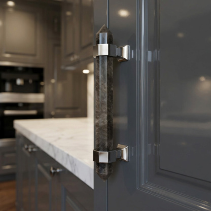 Nordic Natural Crystal Hexagonal Stone Drawer Pull