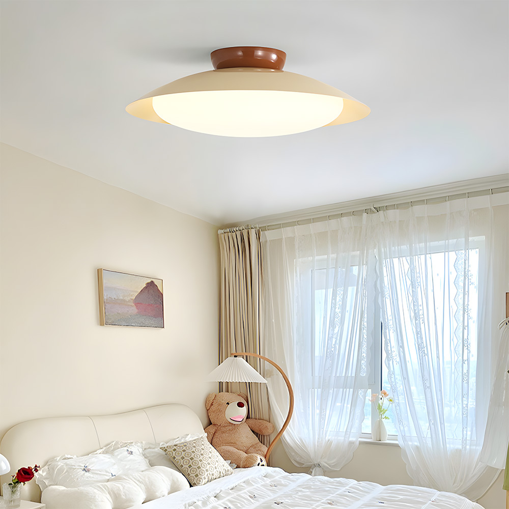 Nordic Creamy Iron LED Bedroom Ceiling Lights
