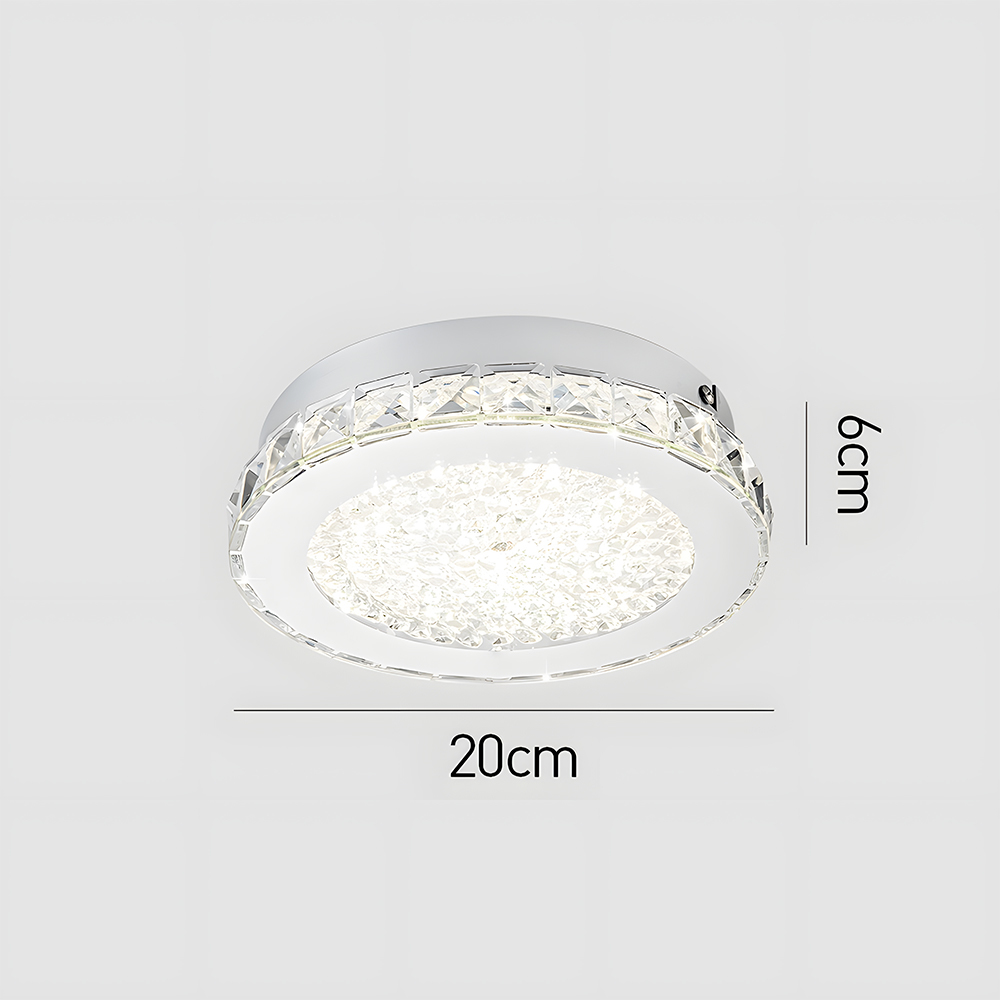 Vintage Silver Flush Mount Crystal Hallway Ceiling Lights-6