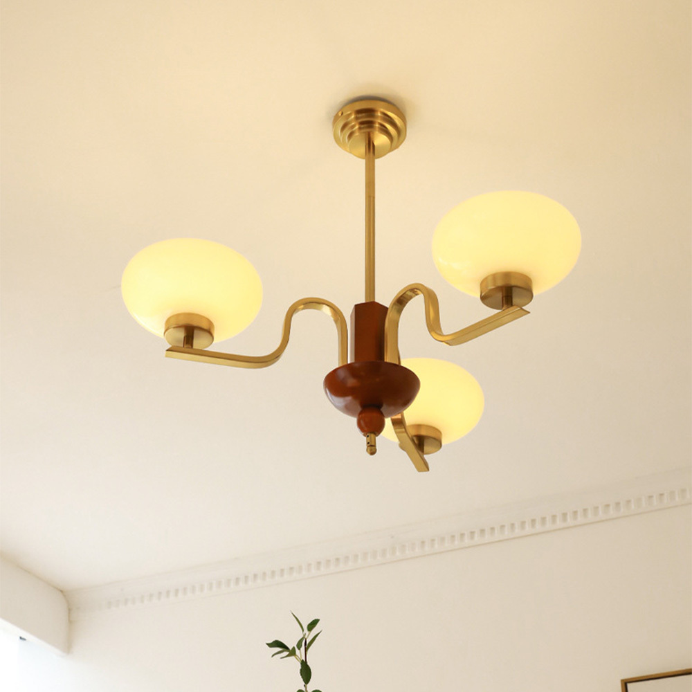 [Copy]Medieval Ball Glass Iron Brown Living Room Chandelier