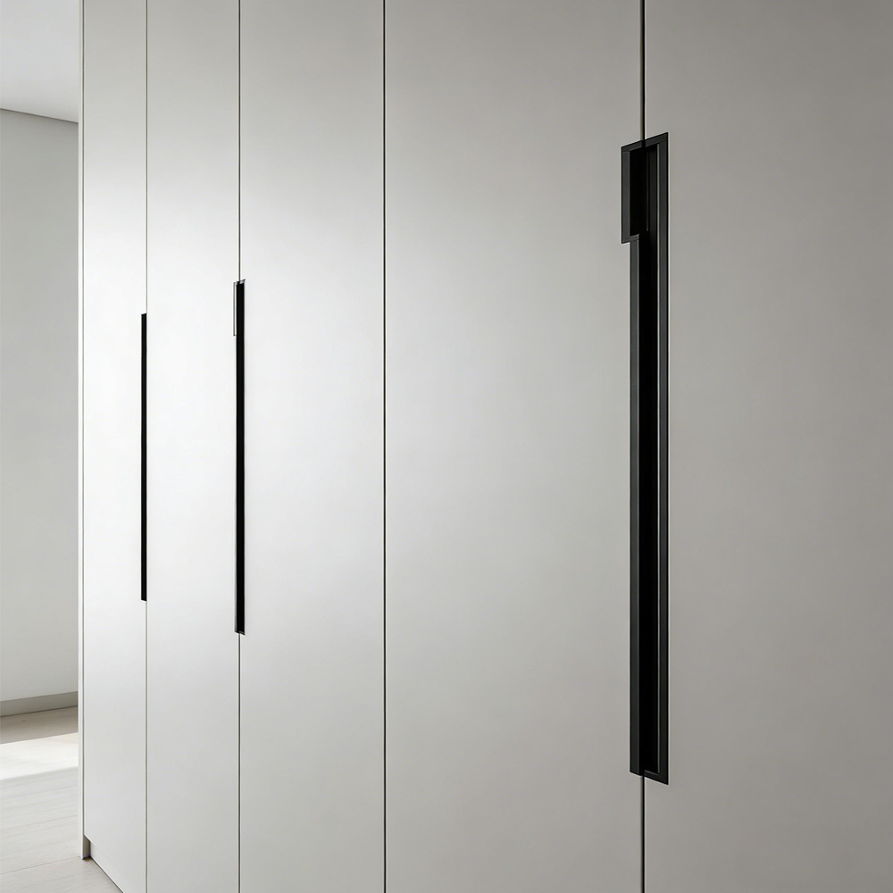 Kitchen Aluminum Alloy Finger Recessed Cabinet Pulls