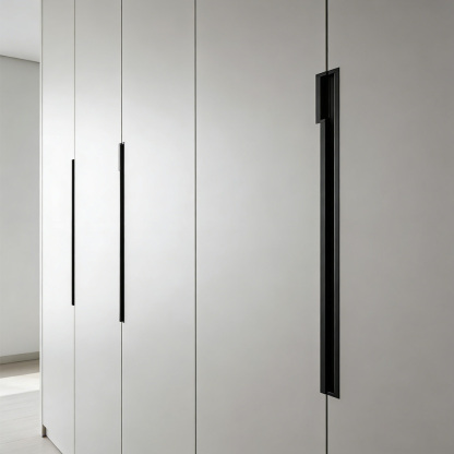 Kitchen Aluminum Alloy Finger Recessed Cabinet Pulls