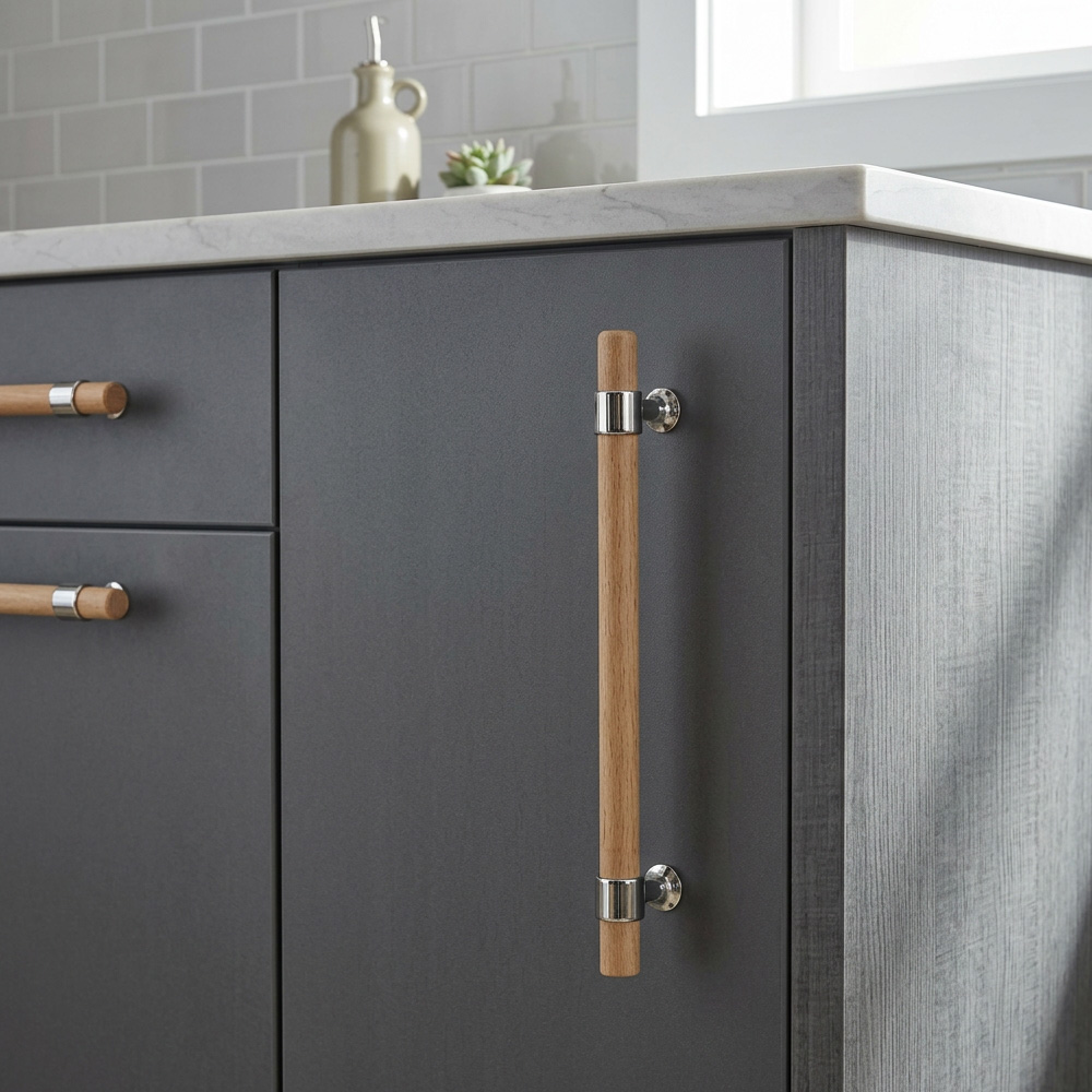 Modern Walnut Wood Decorative Drawer Pulls