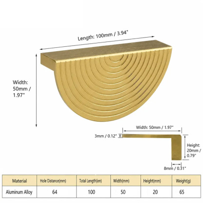 Modern Gold Aluminum Alloy Drawer Pulls for Kitchen Furniture