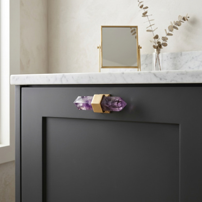 Nordic Natural Crystal Hexagonal Stone Drawer Pull