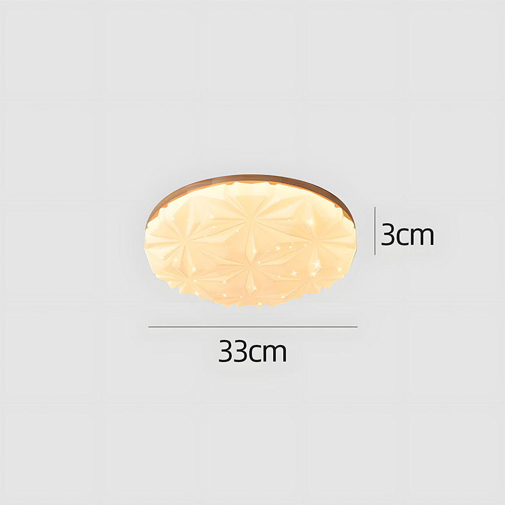 Creamy White Wood Led Living Room Ceiling Light-6