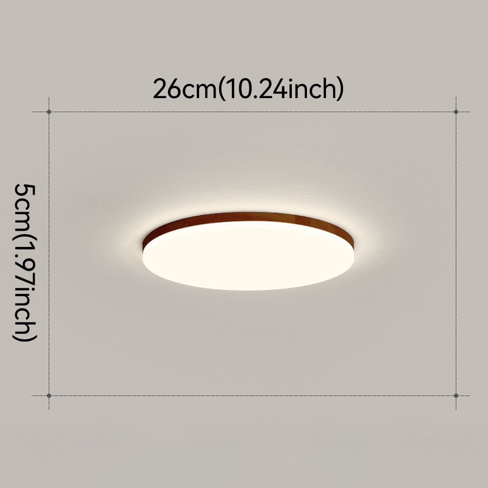Scandinavian Wooden LED Square Flush Mount Ceiling Light 