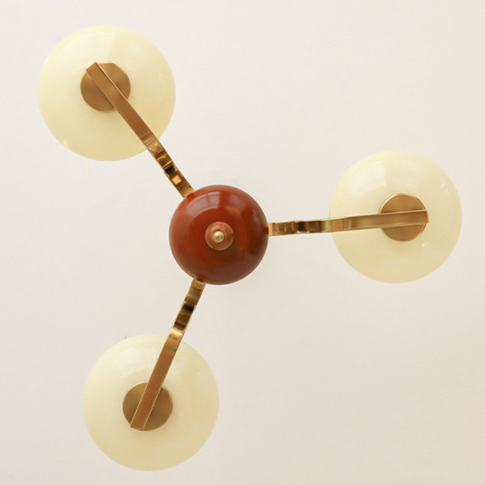 [Copy]Medieval Ball Glass Iron Brown Living Room Chandelier