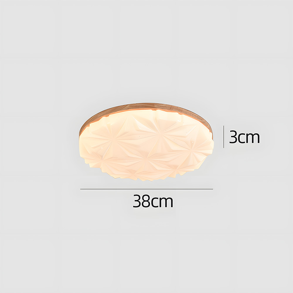 Creamy White Wood Led Living Room Ceiling Light-7