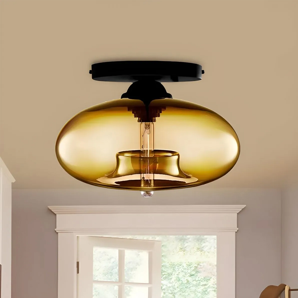 Industrial Globe Glass Hallway Ceiling Lights