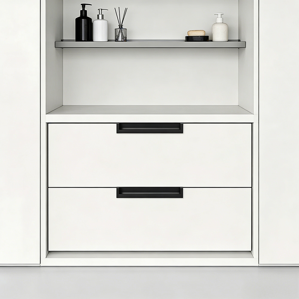 Kitchen Aluminum Alloy Finger Recessed Cabinet Pulls