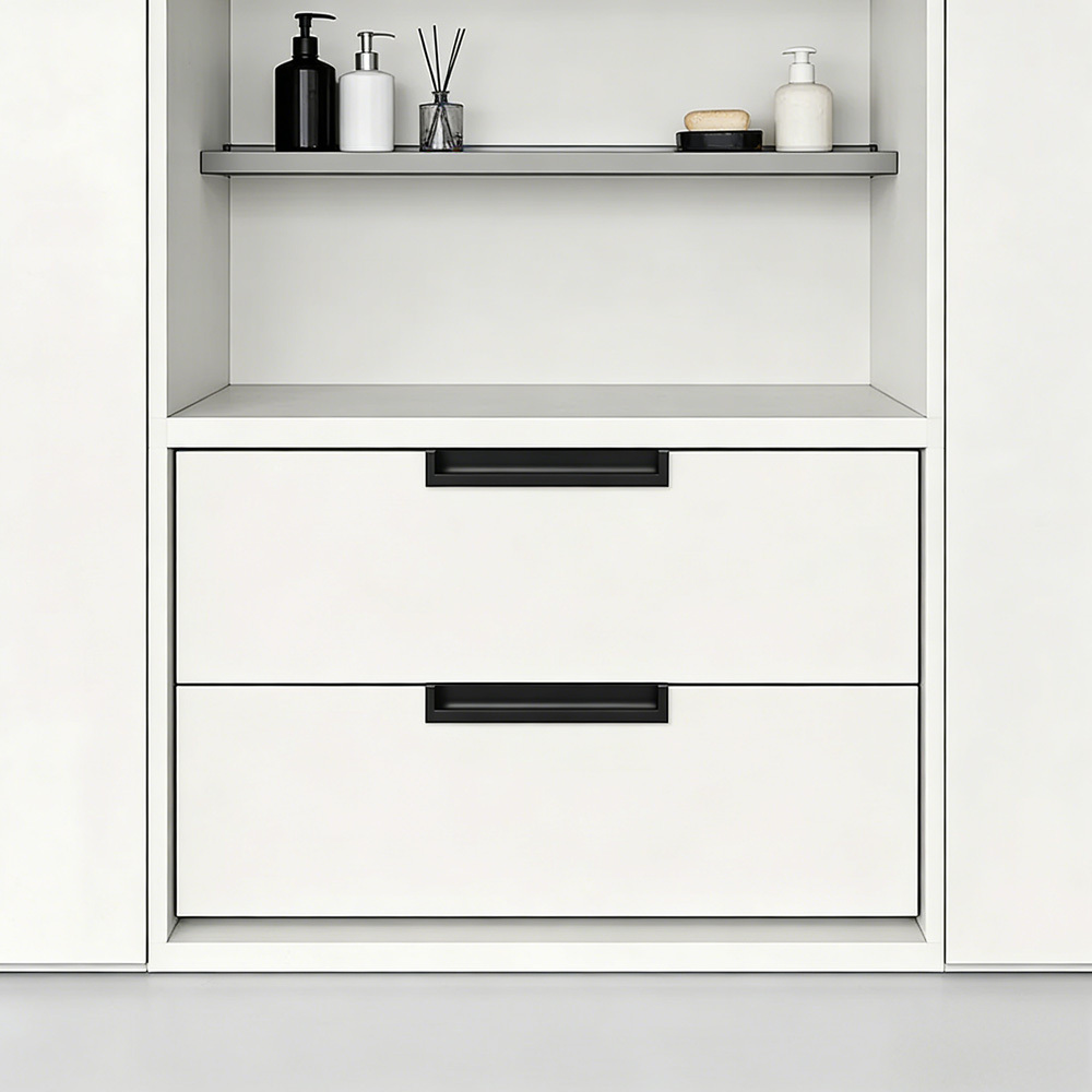 Kitchen Aluminum Alloy Finger Recessed Cabinet Pulls