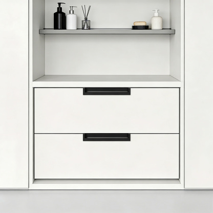 Kitchen Aluminum Alloy Finger Recessed Cabinet Pulls