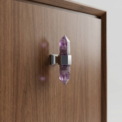 Nordic Natural Crystal Hexagonal Stone Drawer Pull
