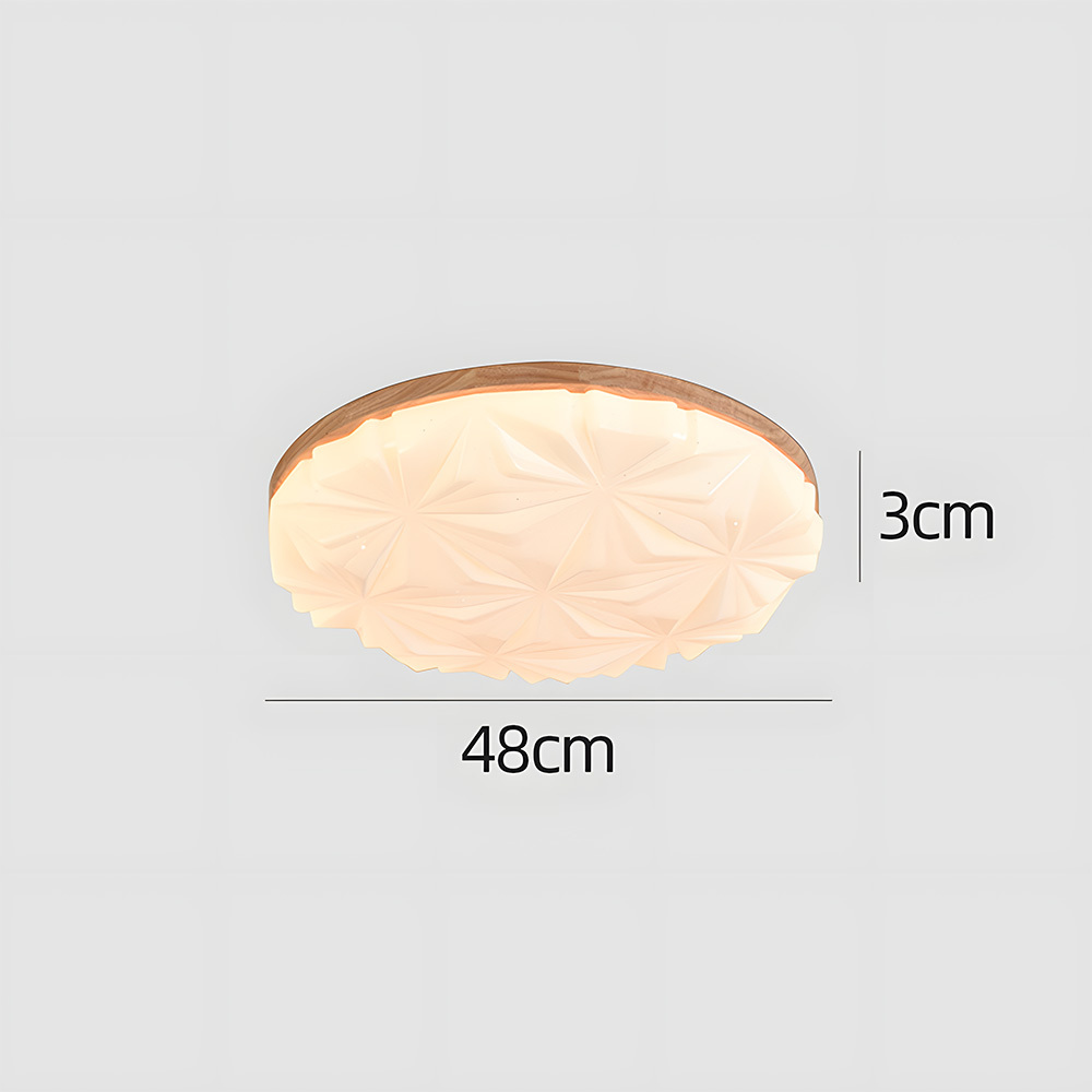 Creamy White Wood Led Living Room Ceiling Light-8