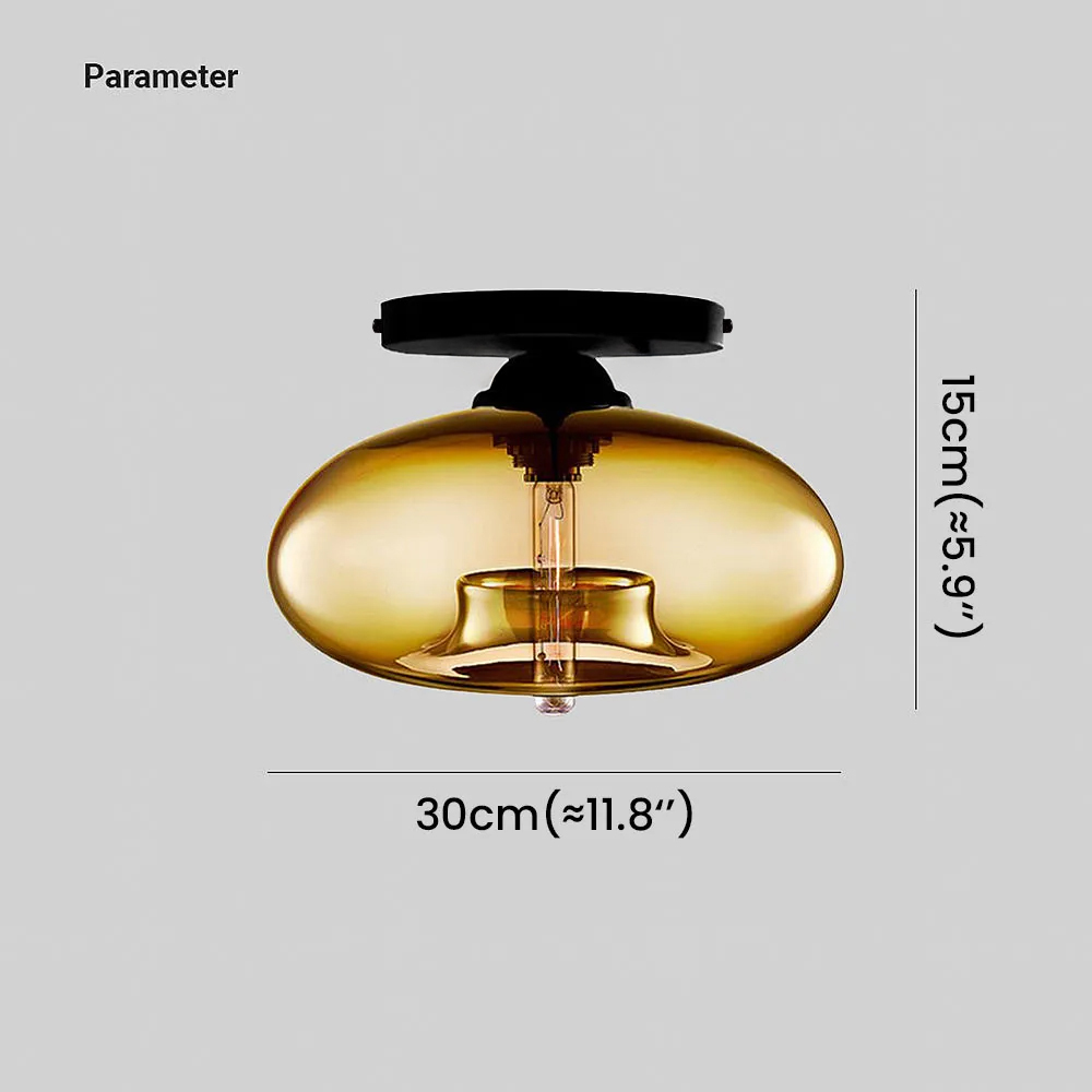 Industrial Globe Glass Hallway Ceiling Lights