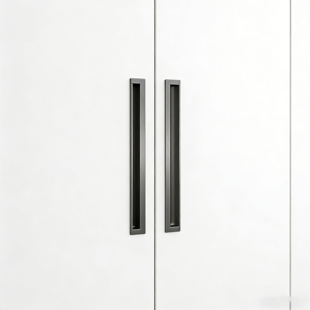 Kitchen Aluminum Alloy Finger Recessed Cabinet Pulls