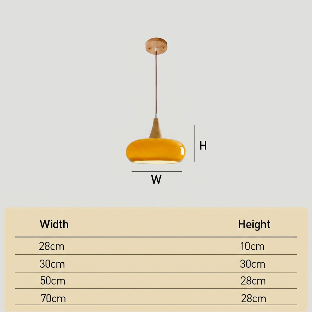 Nordic Minimalist Wood Cream Pendant Light for Bedrooms