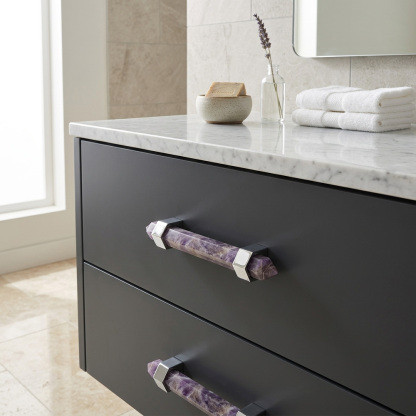 Nordic Natural Crystal Hexagonal Stone Drawer Pull