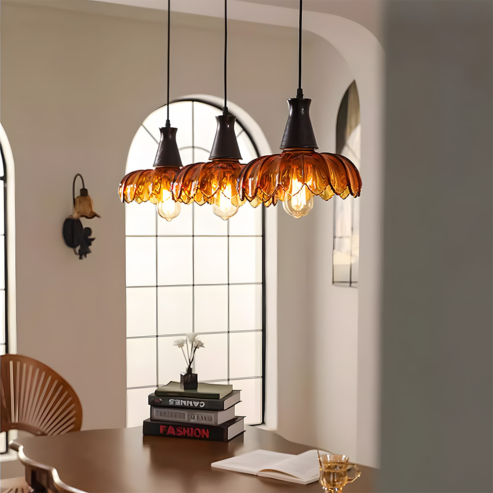 [Copy]Retro Crackle Glass LED Dining Room Pendant Light