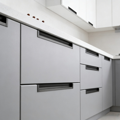 Kitchen Aluminum Alloy Finger Recessed Cabinet Pulls