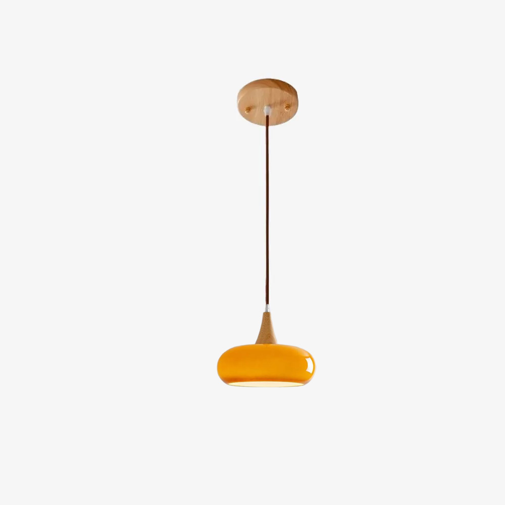 Nordic Minimalist Wood Cream Pendant Light for Bedrooms