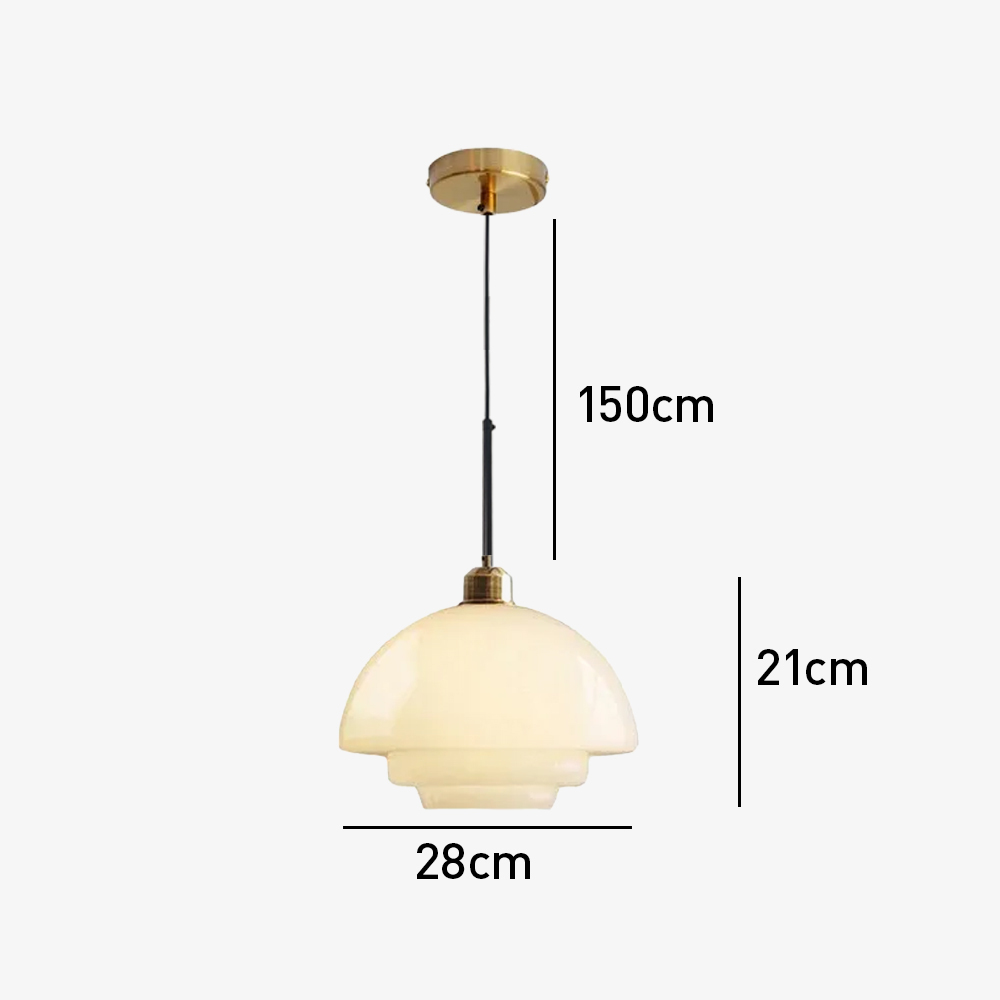 Mid Century Art Milk White Glass Pendant Light