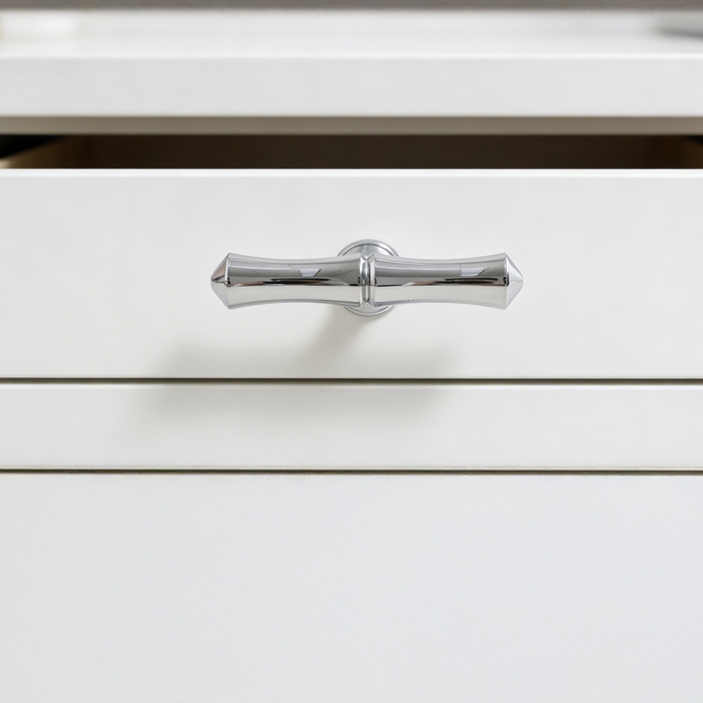 Light French Bamboo Polished Brass Drawer Pulls