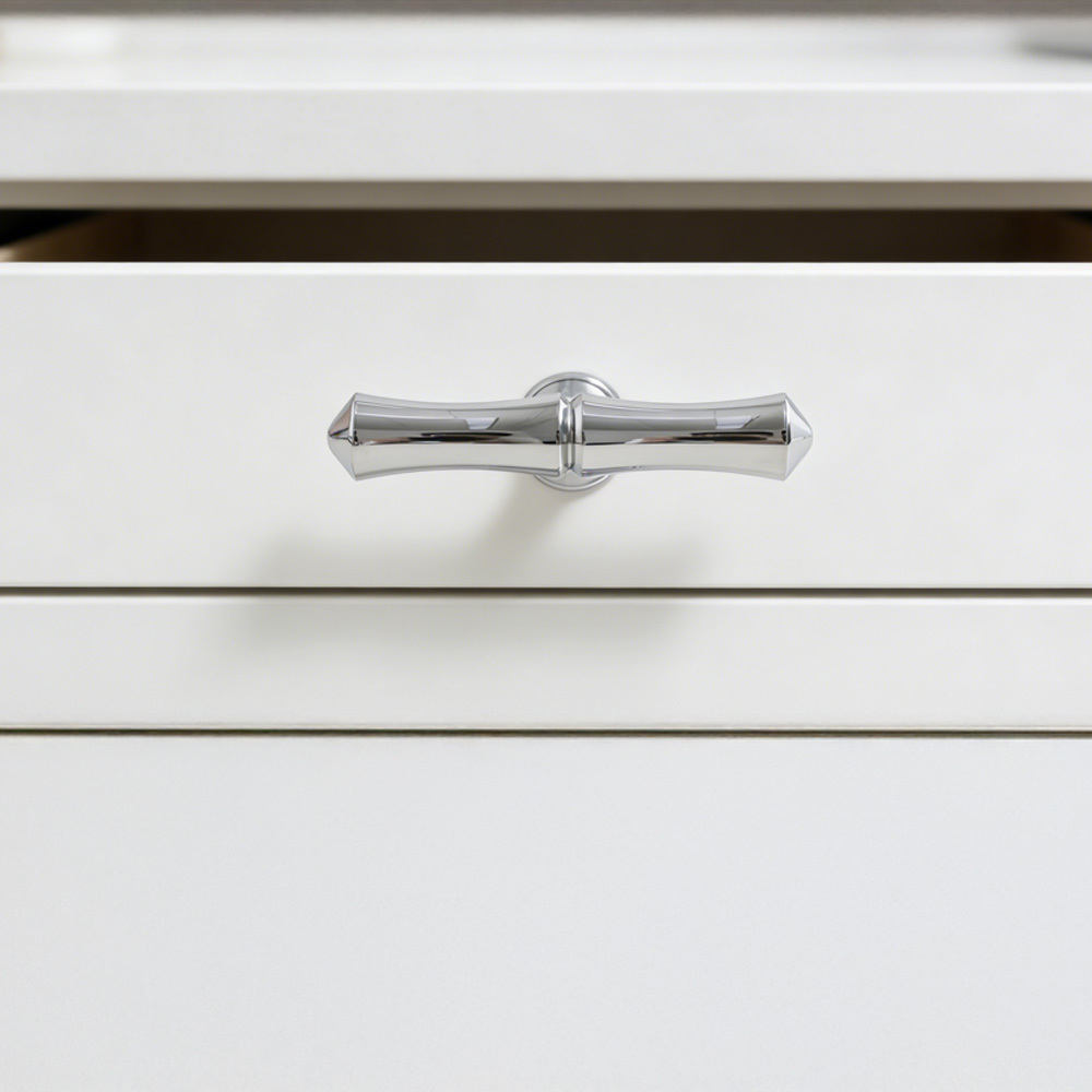 Light French Bamboo Polished Brass Drawer Pulls