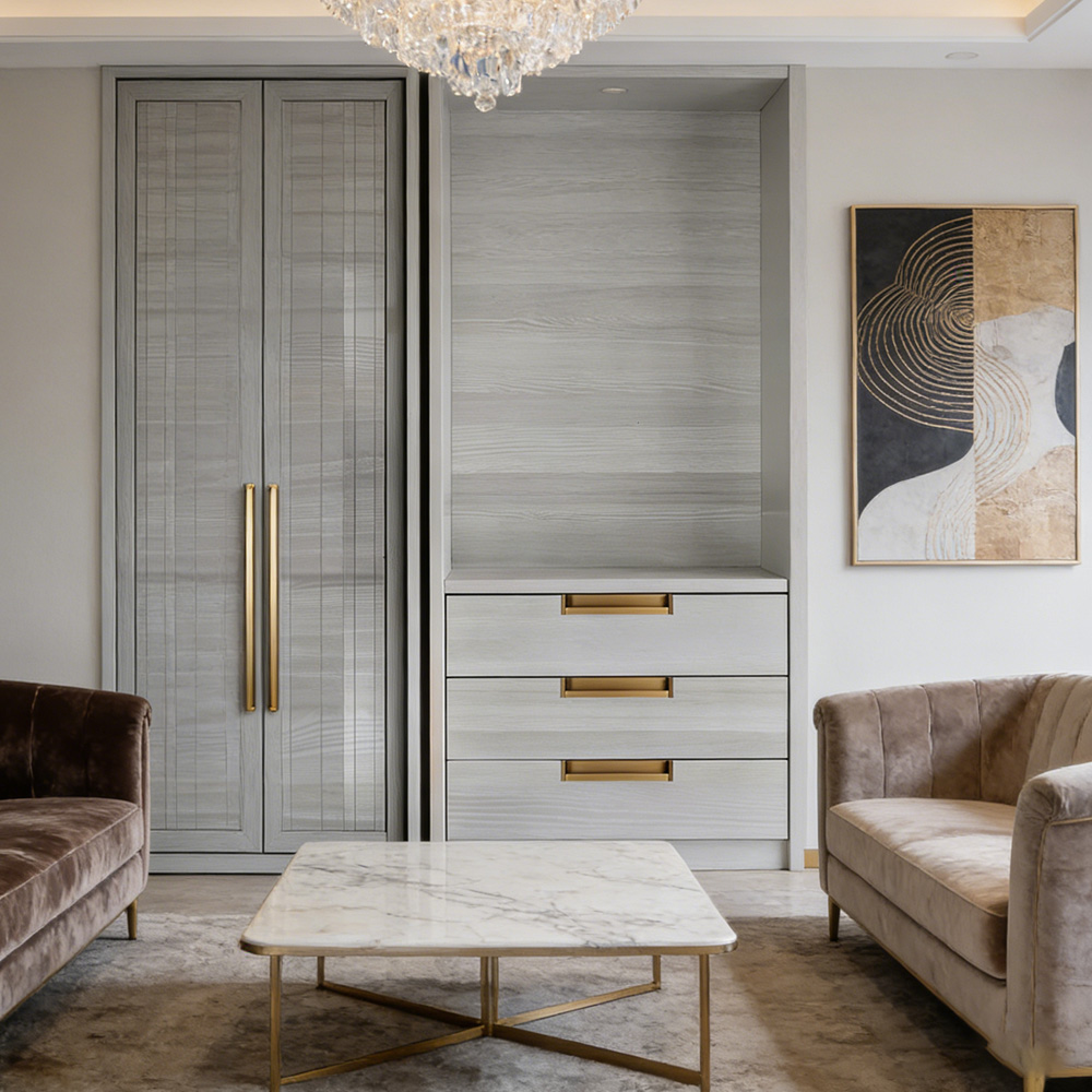 Kitchen Aluminum Alloy Finger Recessed Cabinet Pulls