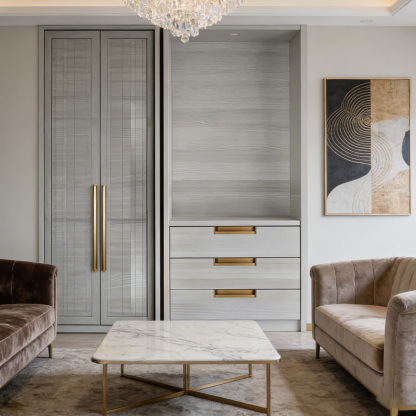 Kitchen Aluminum Alloy Finger Recessed Cabinet Pulls